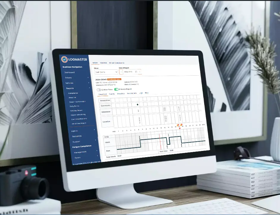 Logmaster app desktop dashboard