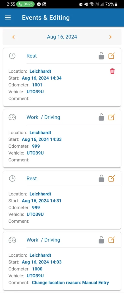 Logmaster Australia Events Editing Dashboard