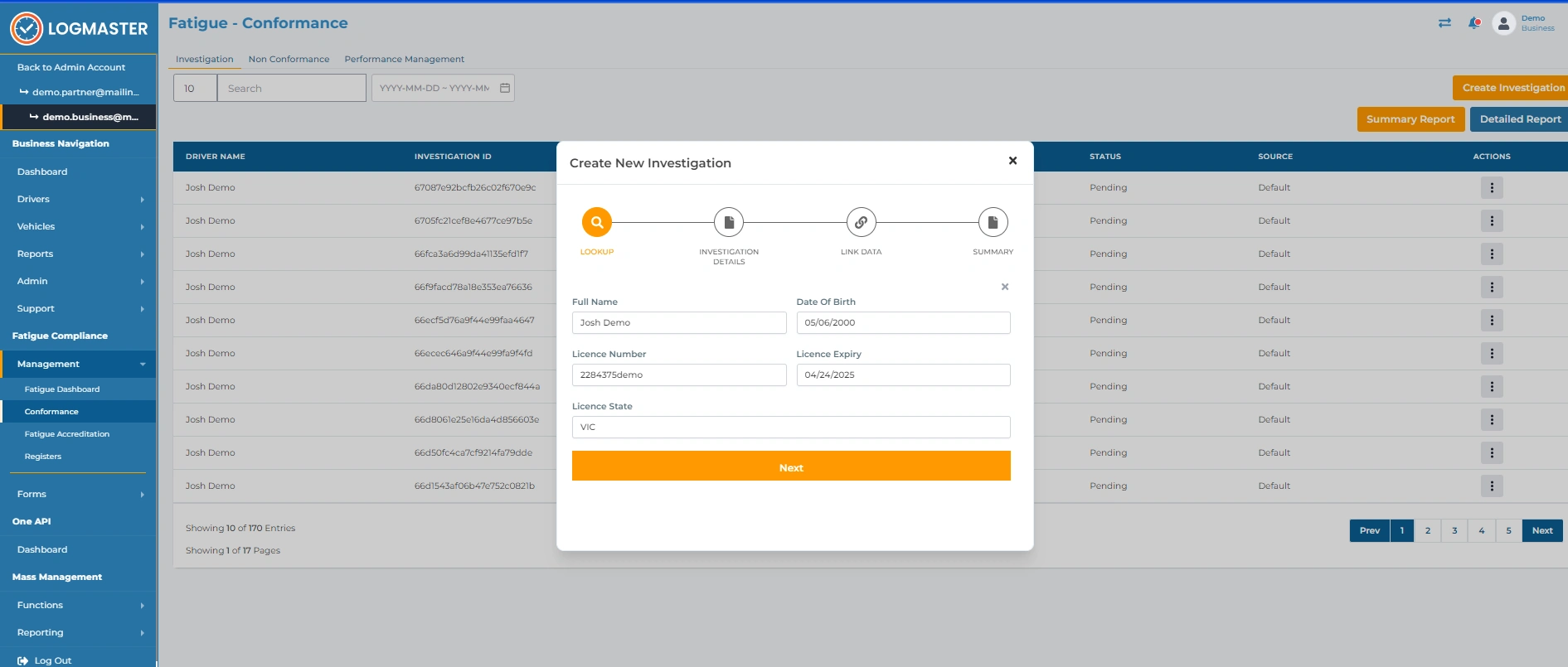 Logmaster Australia Investigation Dashboard Logmaster Australia Investigation Dashboard